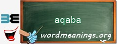 WordMeaning blackboard for aqaba